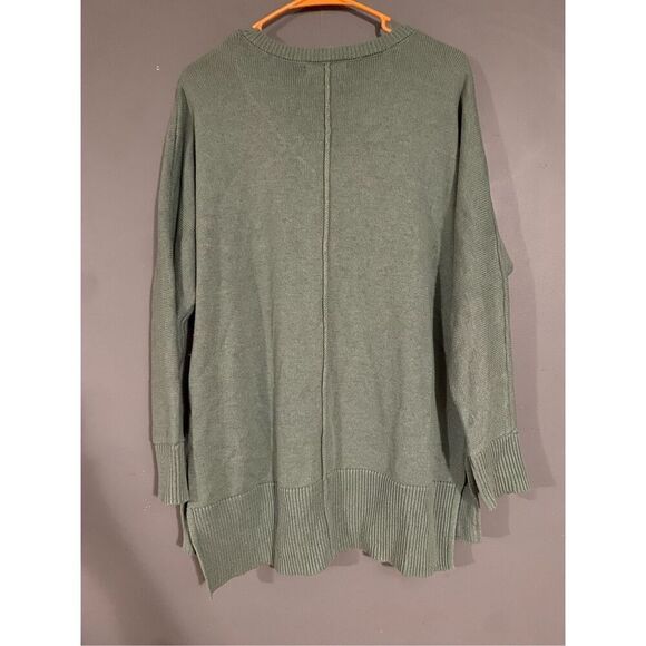Tahari Womens Sweater Oversized Tunic V Neck Pullover Green Size Small - Picture 6 of 7